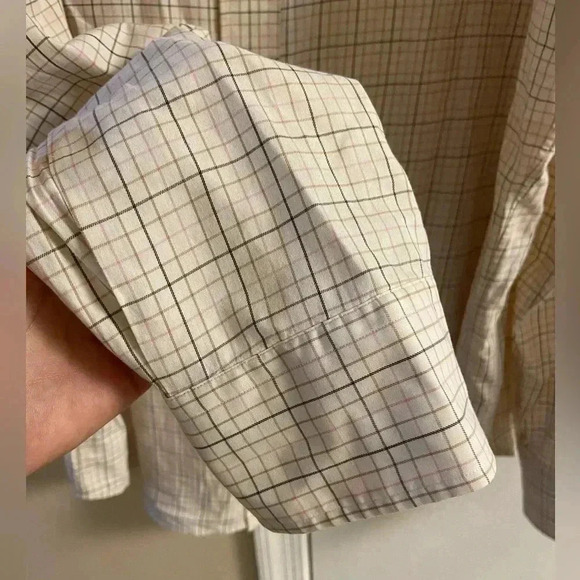 Polo Ralph Lauren button front shirt casual cream plaid cotton XL - Picture 4 of 7